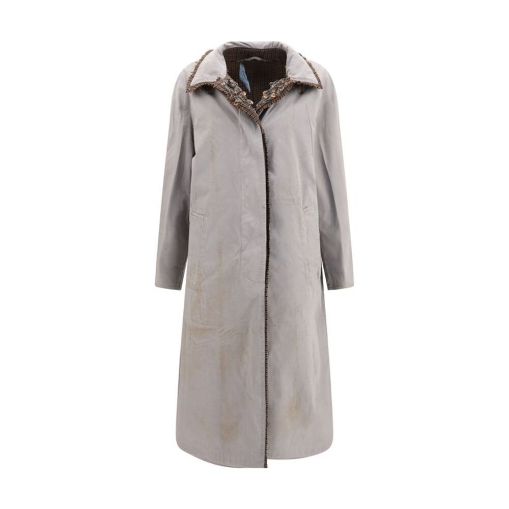 Prada Women Reversible Single-Breasted Coat With Gocce Details